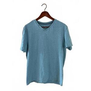 Denver Hayes Heathered Turquoise Vee V-Neck Men’s Tee Size L
